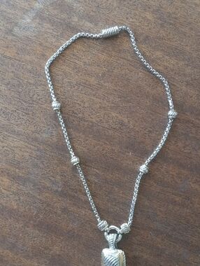 Silver And Gold -Tone Women's Pendant 2 In 1 Necklace